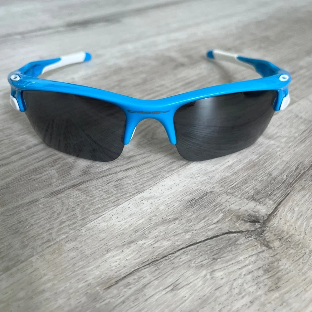Oakley Fast Jacket XL OO9156-04 Sunglasses Blue Black Iridium w/ Case Active